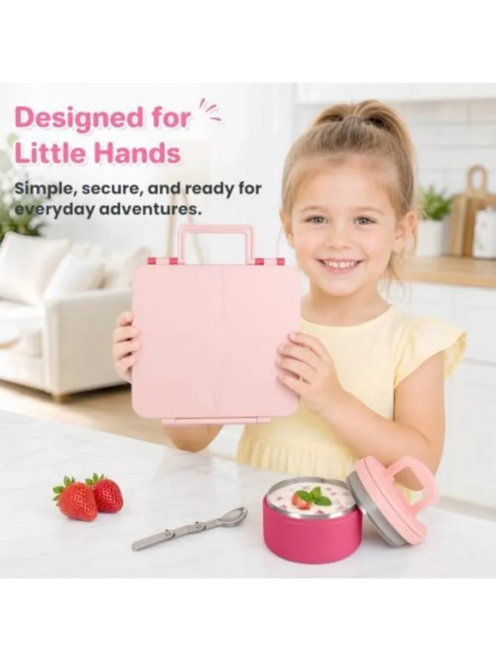 Leakproof Bento Lunch Box for Kids - 4 Compartment Insulated Food Container